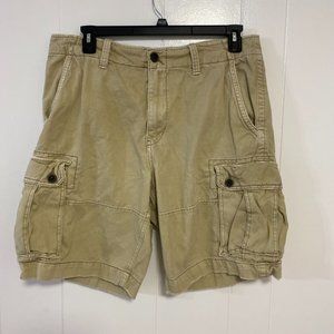 AE American Eagle Canvas Cargo Shorts Tan Size 34
